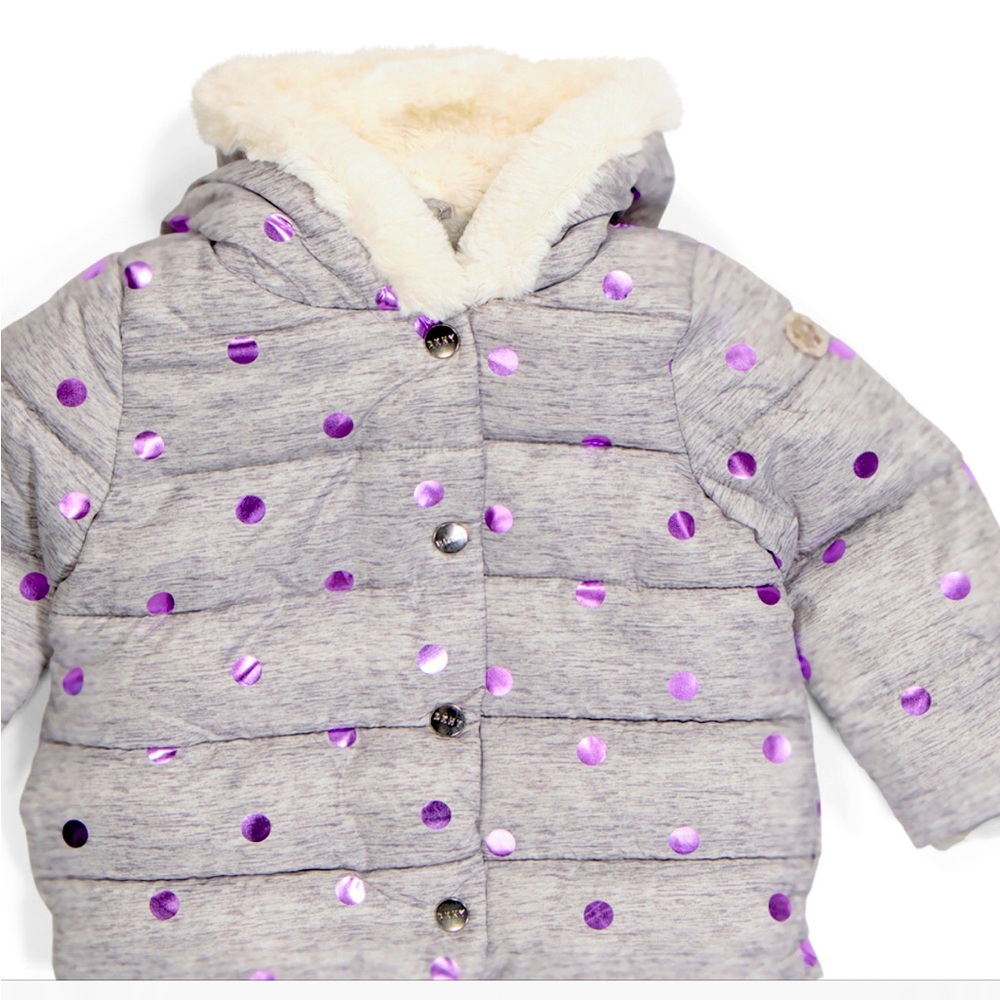 NWT Size 18 Months Girls Puffer Faux Fur Lined Jacket New Never Worn
